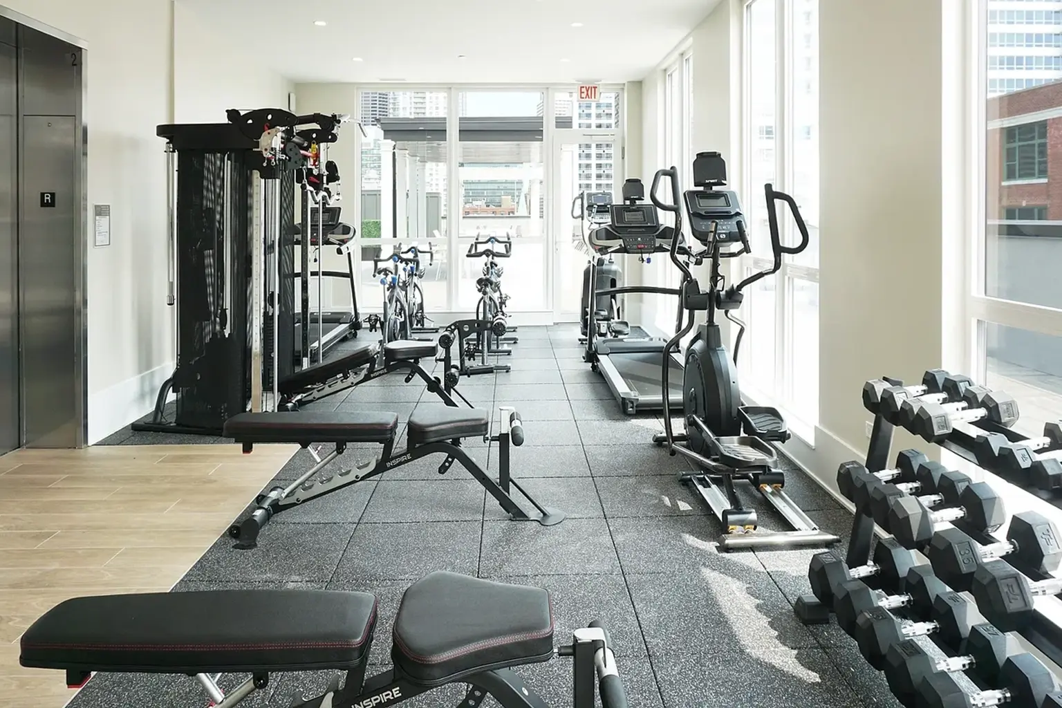 Fitness room, penthouse level