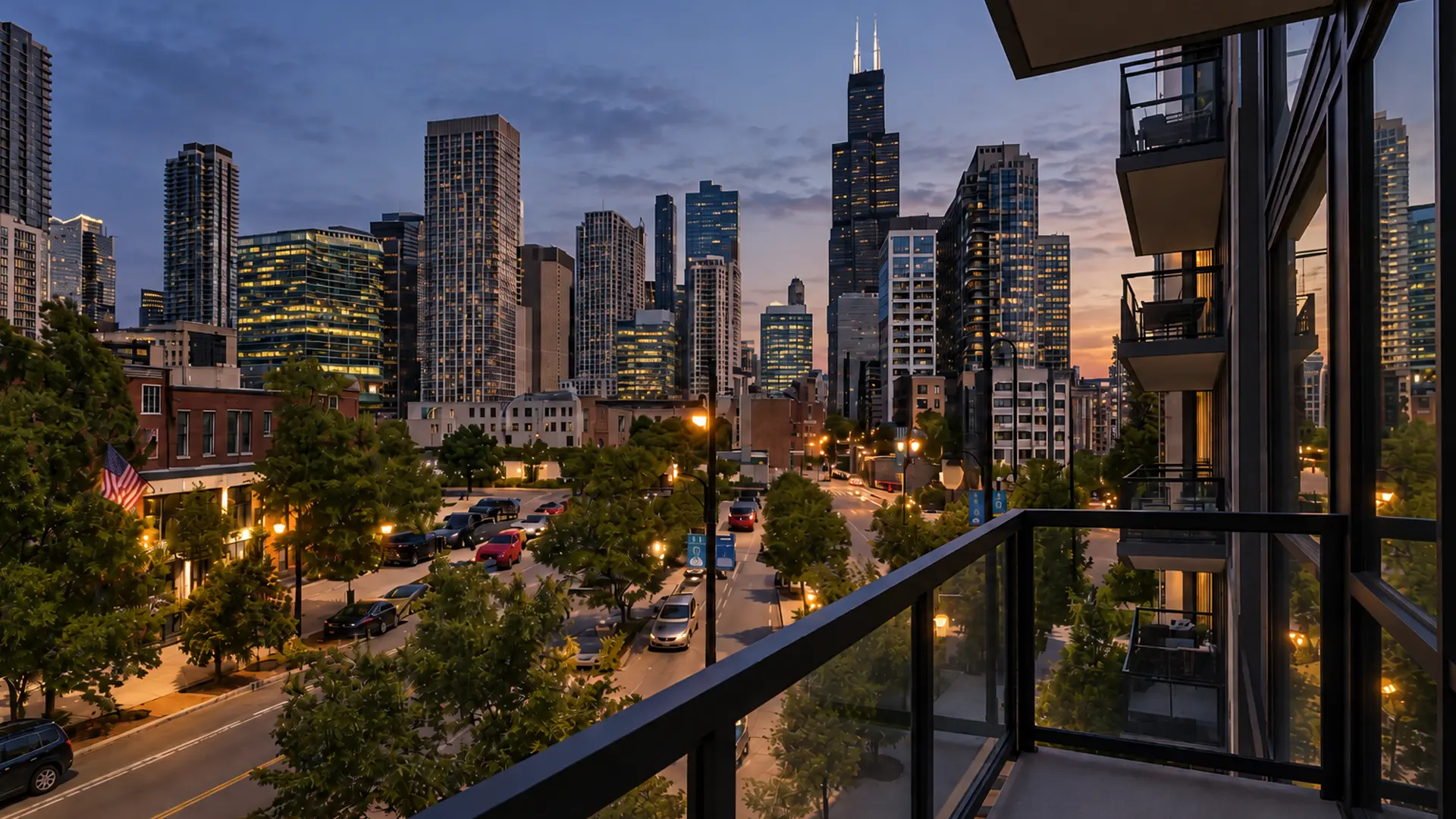 A second floor terrace at 812 W. Adams